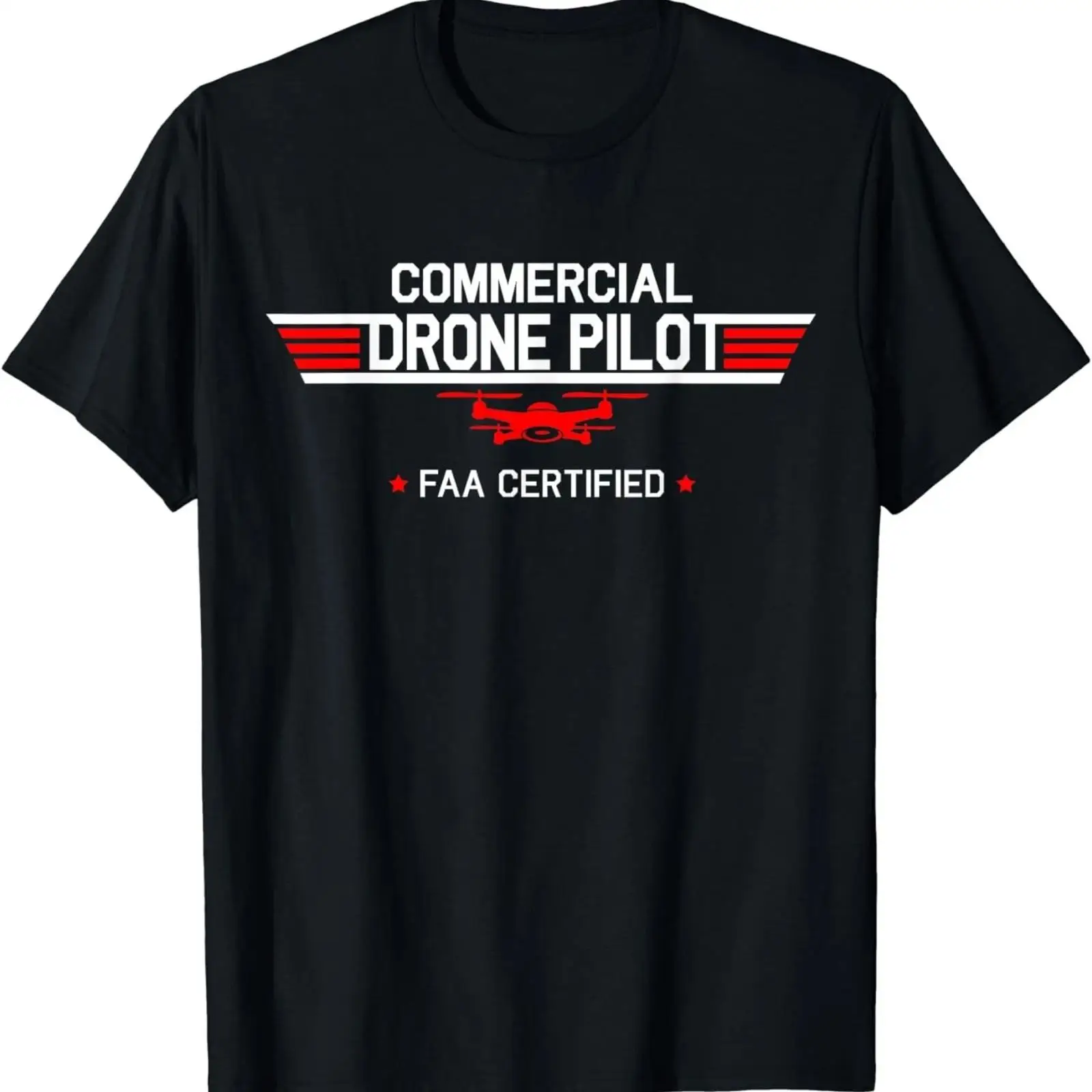 Commercial Printing And Design - 新発売限定 FAA認定ドローンパイロット商業用クアッドコプターTシャツ アメリカ製 ヴィンテージウォッシュ加工 通気性のあるデザイナーズウェア
