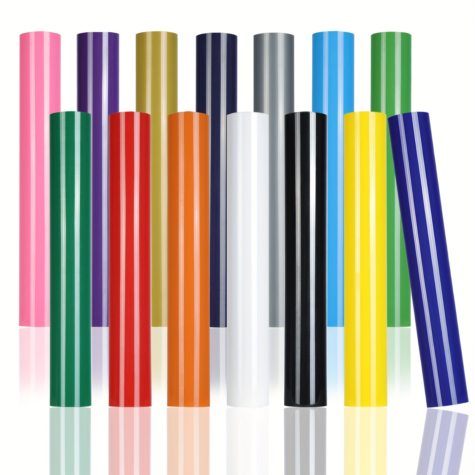 Heat Transfer Vinyl Roll - 4色8ロール HTV WithStickyシリーズ 熱転写ビニール 12インチ x