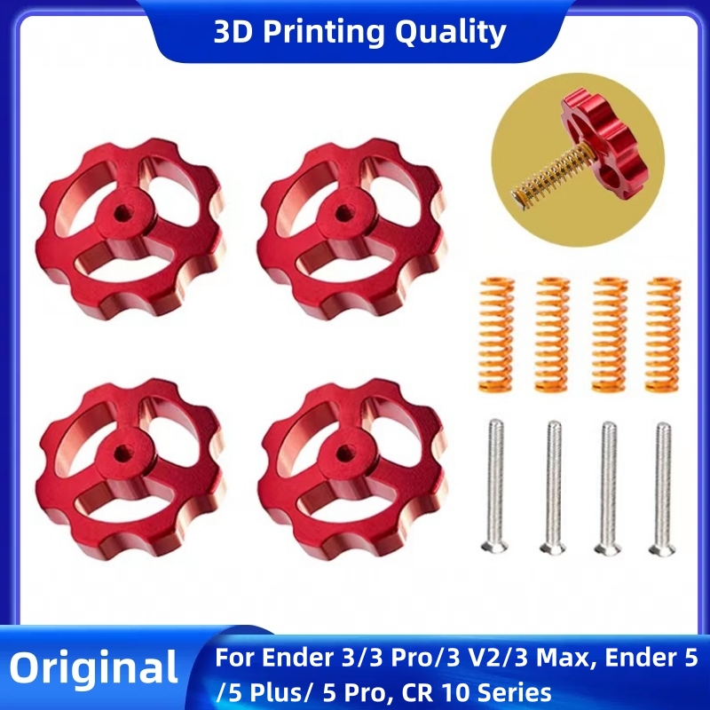 Creality Printer Ender 3 - Crealityメタルレベリングナット、ハンドツイストナットセット（Ender 3/3 Pro/3 V2/3 Max、Ender 5/5