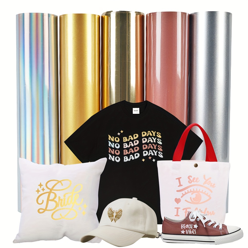 Heat Transfer Vinyl Roll - 1パック、PUソフトメタル熱転写HTVビニールロール12インチ×11インチロール、DIY Tシャツ用アイロン接着PUストレッチビニール