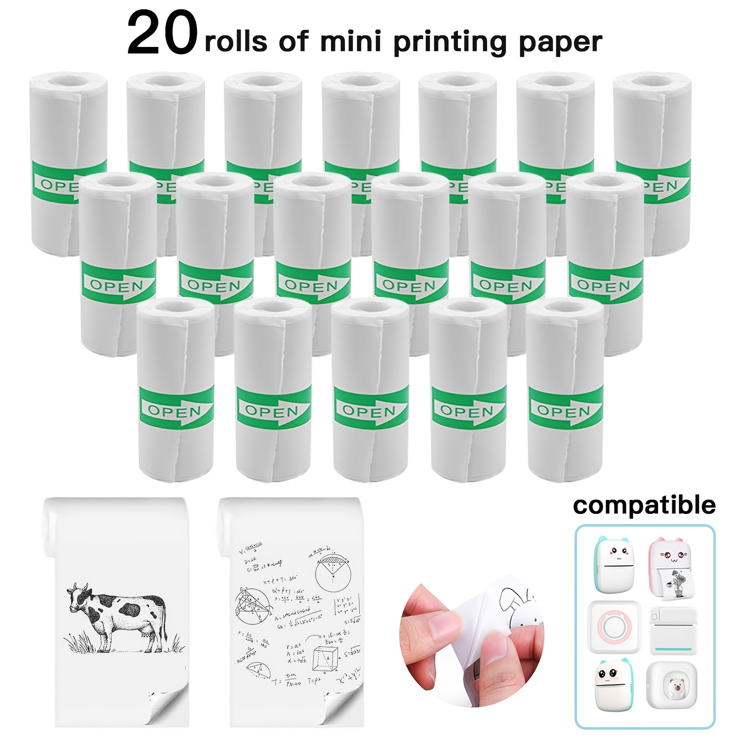Heat Transfer Vinyl Roll - 20 ロール ホワイト サーマル ステッカー紙 自己粘着