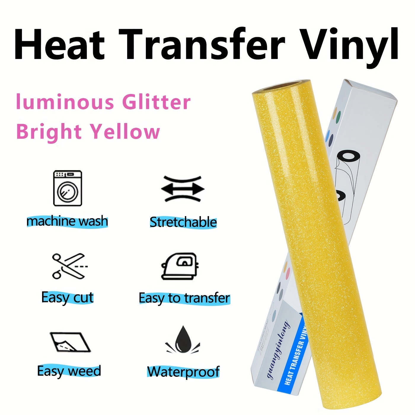 グリッターHTV熱転写ビニールロール 12インチ×10フィー - Heat Transfer Vinyl Roll のレビューと価格