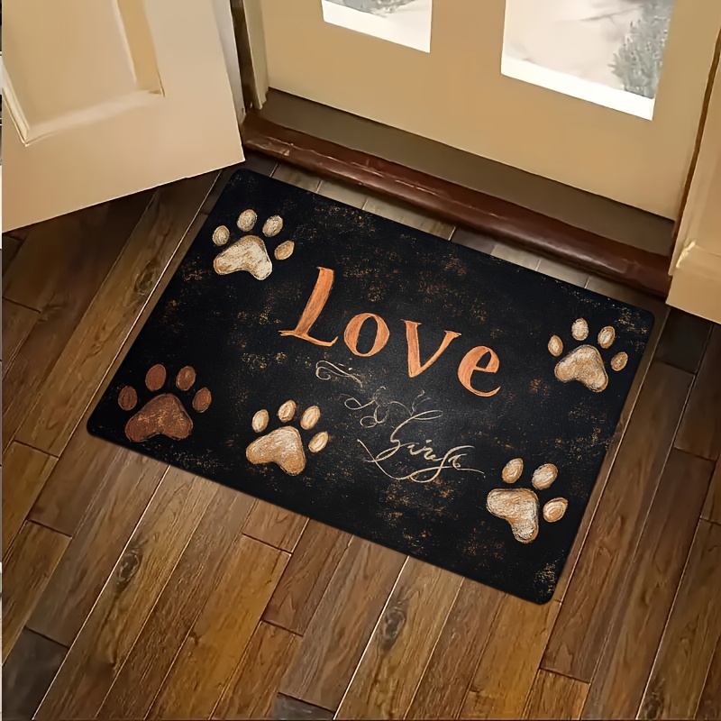 猫犬の足跡パターンキッチンカーペットマットラグ家の装飾ヴィン - Commercial Printing And Design のレビューと価格