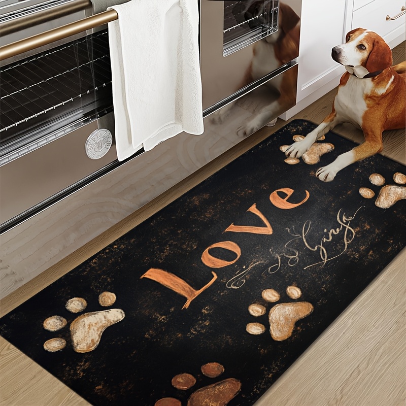 猫犬の足跡パターンキッチンカーペットマットラグ家の装飾ヴィン - Commercial Printing And Design のレビューと価格