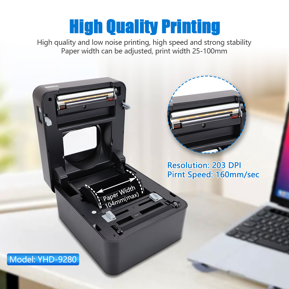 YHDAA 4インチ感熱式配送ラベルプリンター、レシート印刷 - Commercial Printing Options のレビューと価格